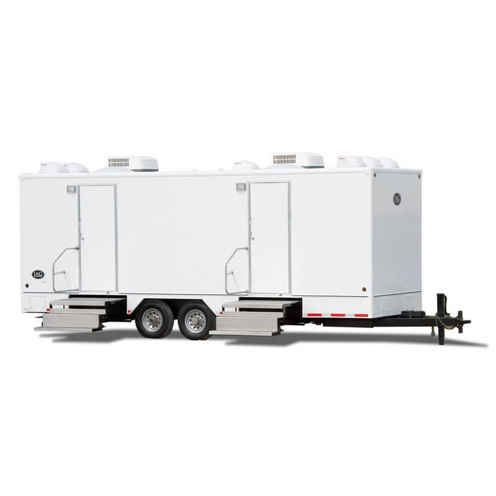 Commercial Portable Restroom Trailer available from Moon Portable Restrooms