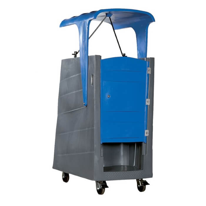 Photo of a Moon Portable Restroom's Polylift Close Up Closed