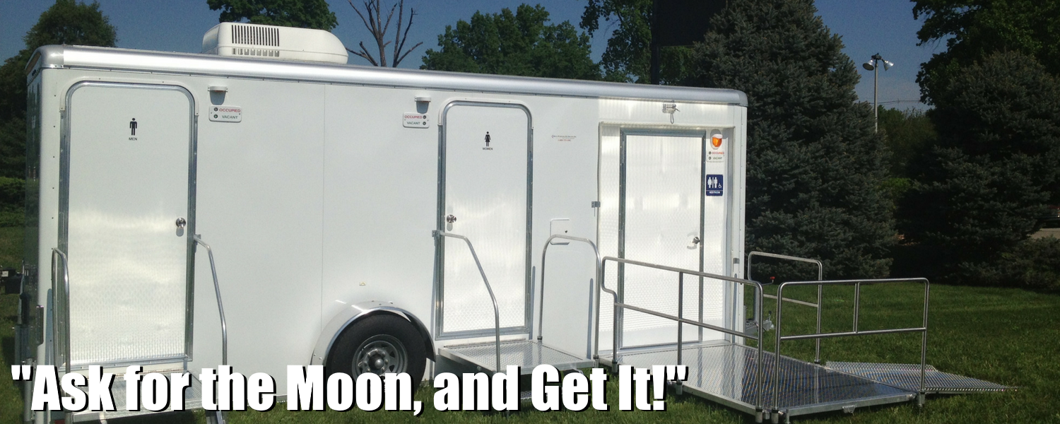 Moon Portable Restrooms offer Bathroom Trailers of all sizes.