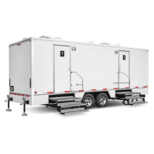 Side view of the 24' Urban Restroom trailer