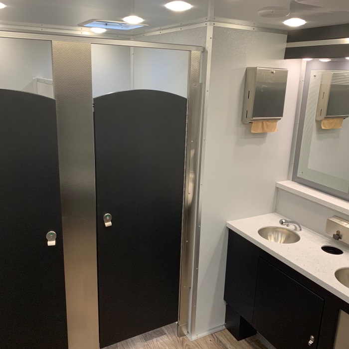 Interior view of flushable Portable Restrooms in Louisville KY for rent.