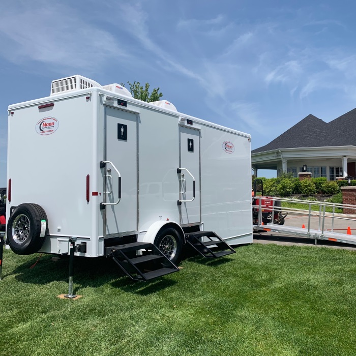 Moon Portable Restroom trailer two doors