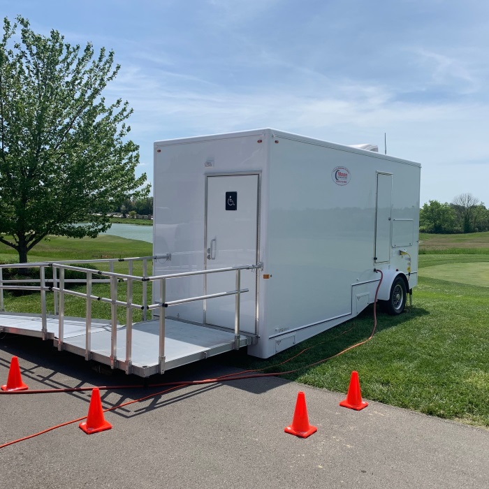 What does a portable restroom trailer look like?