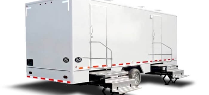 Spacious, clean portable restroom trailer